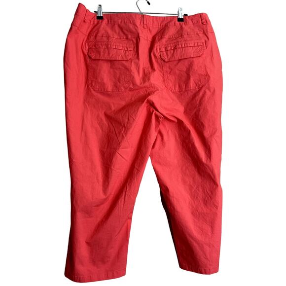 Ellos Chino Pants Women 24 Orange Plus Size Flattering Coastal Cropped Capri - Picture 2 of 10